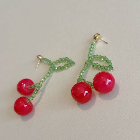 Cherry Drop Earrings N1479 - Picture 4 of 6